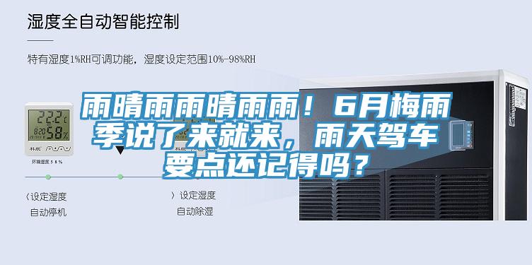 雨晴雨雨晴雨雨！6月梅雨季說了來就來，雨天駕車要點還記得嗎？