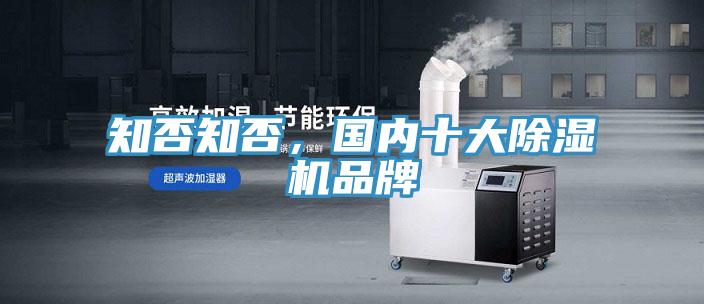 知否知否，國內十大除濕機品牌
