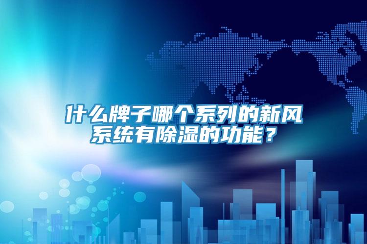 什么牌子哪個系列的新風系統(tǒng)有除濕的功能？