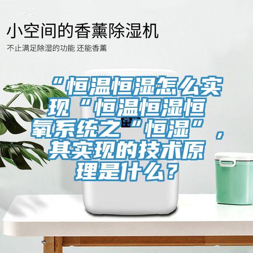 “恒溫恒濕怎么實(shí)現(xiàn)“恒溫恒濕恒氧系統(tǒng)之“恒濕”，其實(shí)現(xiàn)的技術(shù)原理是什么？