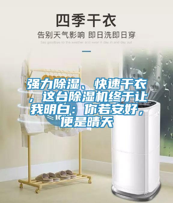 強力除濕、快速干衣，這臺除濕機終于讓我明白：你若安好，便是晴天