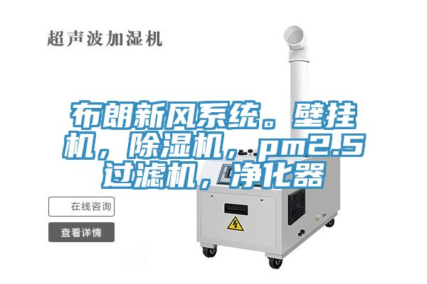 布朗新風(fēng)系統(tǒng)。壁掛機(jī)，除濕機(jī)，pm2.5過濾機(jī)，凈化器
