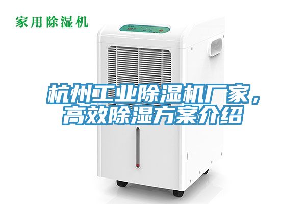 杭州工業(yè)除濕機廠家，高效除濕方案介紹